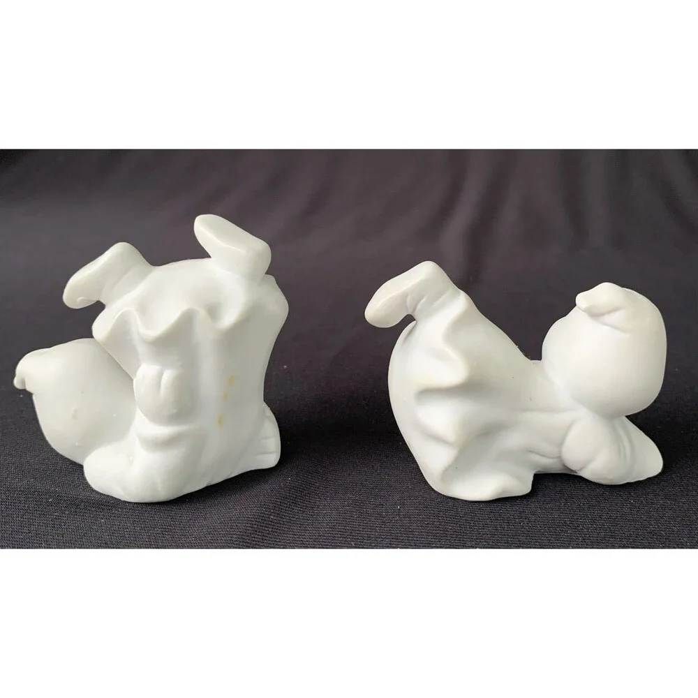 80s Vintage Halloween Ceramic Ghosts Tumbling Duo World of Gifts Imports Taiwan